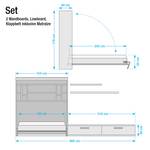 Wandklapbed combinatie Majano Wit - 140 x 205 cm - Bonell-binnenveringmatras