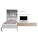 Wandklapbed combinatie Majano Wit/Sonoma eikenhouten look - 140 x 205 cm - Koudschuimmatras