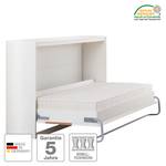 Lit escamotable KiYDOO smart Imitation duramen de hêtre / Blanc - 90 x 200cm - Matelas à ressorts Bonnell