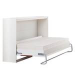 Lit escamotable KiYDOO smart Blanc / Imitation noyer - 90 x 200cm - Matelas à ressorts Bonnell