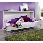 Lit escamotable KiYDOO smart Blanc / Imitation noyer - 90 x 200cm - Matelas de mousse froide