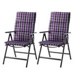 Chaises pliantes Lübeck (lot de 2) Aluminium / Tissu - Noir / Violet