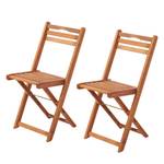 Chaises pliantes Porto (lot de 2) Bois d‘eucalyptus huilé