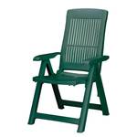 Chaise pliante Santiago VIII Pliante - Avec coussin - Matière synthétique / Textile - Vert / Motif floral vert et blanc