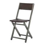 Chaises pliantes Saronno (lot de 2) Acier / Polyrotin - Anthracite / Marron