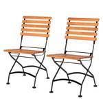 Chaises Schlossgarten II (lot de 2) Acier plat / Eucalyptus massif