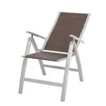 Chaise pliable Valenza Aluminium / Tressage en matériau synthétique - Argenté / Marron