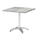 Tavolo pieghevole Maestro Alluminio/Piano Werzalit di colore argento/Effetto Montpellier in 80 cm