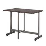 Table pliable Saronno I Acier / Tressage en matière synthétique Anthracite Marron