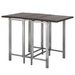 Table pliable Saronno II Acier / Tressage en matière synthétique - Anthracite / Marron