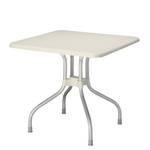 Table pliable Vegas Carré - Aluminium / Matériau synthétique argenté / Ivoire