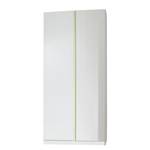 Armoire à vêtements Bibo I Blanc alpin / Vert pomme - 95 cm - 2 portes