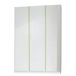 Armoire à vêtements Bibo I Blanc alpin / Vert pomme - 123 cm - 3 portes