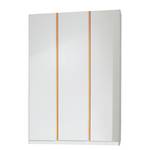 Armoire à vêtements Bibo I Blanc alpin / Orange - 123 cm - 3 portes