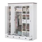 Kledingkast Chateau wit/San Remo eikenhouten look - Breedte: 180 cm - 4 deuren