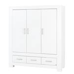 Armoire à vêtements Ice Vernis blanc - Largeur : 164 cm - 3 portes