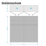 Kleiderschrank Lea Eiche Sanremo hell Dekor/Alpinweiß - Breite: 200 cm - 4 Türen - Ohne Spiegeltür/-en