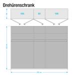 Kleiderschrank Lea Eiche Sanremo hell Dekor/Alpinweiß - Breite: 250 cm - 5 Türen - 3 Spiegeltüren