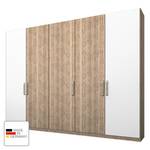 Kledingkast Lea Lichte San Remo eikenhouten look/alpinewit - Breedte: 250 cm - 5 deuren - Zonder spiegeldeuren