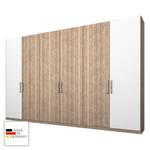 Armoire à  vêtements Lea Imitation chêne clair de San Remo / Blanc Alpin - Largeur : 300 cm - 6 portes - Sans portes miroir
