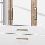 Armoire à  vêtements Lea Avec tiroirs Imitation chêne clair de San Remo / Blanc Alpin - Largeur : 250 cm - 5 portes - 3 miroir