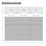 Kleiderschrank Lea mit Schubkästen Eiche Sanremo hell/Alpinweiß - Breite: 300 cm - 6 Türen - Ohne Spiegeltür/-en