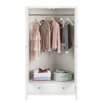 Armoire à vêtements Lindbom II Pin partiellement massif Blanc - 110 cm (2 portes)