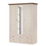 Armoire à vêtements Lyngby III Pin massif - Blanc / Gris minéral