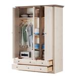 Armoire à vêtements Lyngby III Pin massif - Blanc / Gris minéral