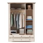 Armoire à vêtements Lyngby III Pin massif - Blanc / Gris minéral