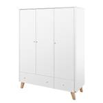 Armoire à portes battantes Pan Kids Blanc / Chêne - Largeur : 145 cm - 3 portes