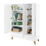 Armoire à portes battantes Pan Kids Blanc / Chêne - Largeur : 145 cm - 3 portes