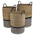 Panier Afrika I (3 éléments) Fibres naturelles - Beige / Noir