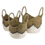 Panier Afrika II (3 éléments) Fibres naturelles - Beige / Blanc