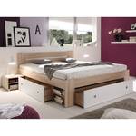 Bedframe Stefan Sonoma eikenhout/wit - Sonoma eikenhouten look/wit - 140 x 200cm