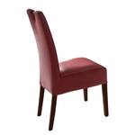 Chaises capitonnées Alessia (lot de 2) Rouge foncé / Hêtre marron foncé