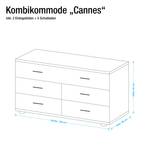 Commode Cannes chêne brut de sciage / blanc alpin