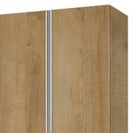 Armoire mixte Hayfork Imitation chêne de Riviera / Verre blanc - Largeur : 250 cm