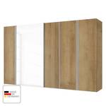 Armoire mixte Hayfork Imitation chêne de Riviera / Verre blanc - Largeur : 300 cm