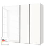 Armoire mixte Hayfork Blanc polaire / Verre blanc - Largeur : 200 cm