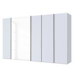 Armoire mixte Hayfork Gris soie/ Verre blanc - Largeur : 300 cm