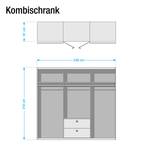 Armoire Kombino Gris métallisé - Largeur : 226 cm