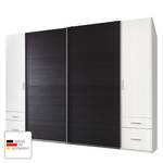 Armoire à vêtements Lotto IV Blanc alpin / Imitation chêne noir - Largeur : 270 cm - Sans cadre passepartout