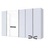 Armoire mixte Hayfork Gris soie/ Verre blanc - Largeur : 300 cm