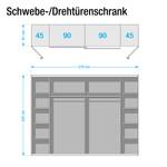 Kombischrank Semitau Weiß / Lava Dekor - Breite: 270 cm