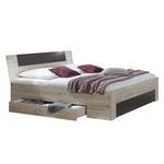 Bed Enjoy San Remo eikenhouten look/lavasteenkleurig - Zonder verlichting