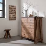 Dressoir Beton II deels massief acaciahout/betonnen look - Steenkoolkleurig