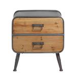 Commode Bussana II Fer / Sapin massif - Noir / Sapin