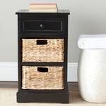 Commode Carrie Pin massif - Noir / Beige