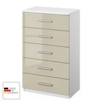 Commode Celle Blanc alpin / Gris sable brillant